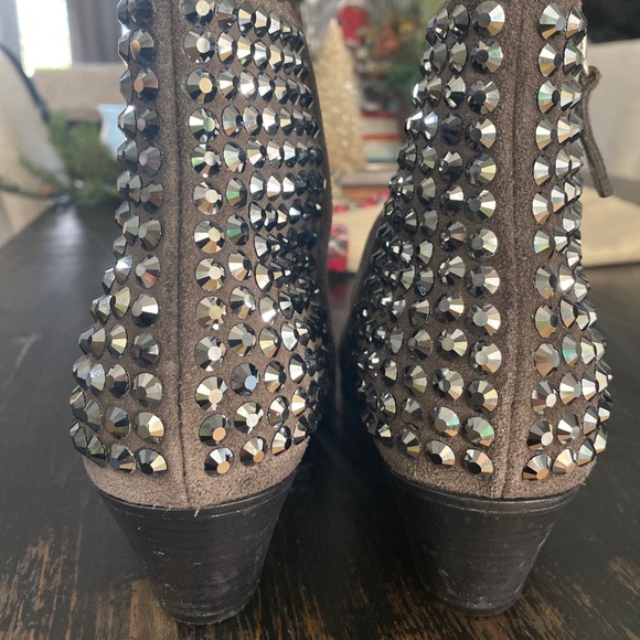 GIUSEPPE ZANOTTI Daddy Grey Crystal Suede Booties - Picture 12 of 12